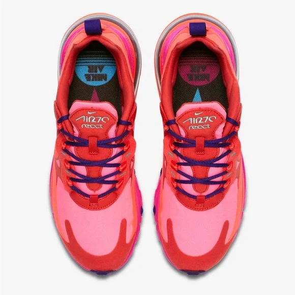 Nike Air Max 270 React in Mystic Red/Pink Blast/Habanero Red/Bright Crimson SZ 9 - Picture 4 of 15